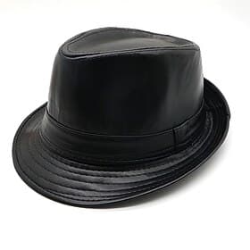 Men's Sun Hat Party Hat Black Brown PU Leather Fashion Casual Street Daily Plain Adjustable Breathable