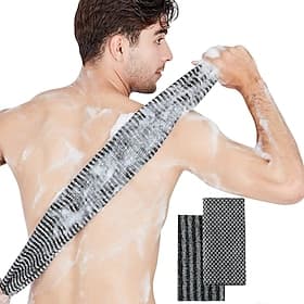 serviette de toilette exfoliante - gommage corporel exfoliant éponge loofah coréenne japonais Chiffon éponge en filet africain - laveur à dos long pour une uti