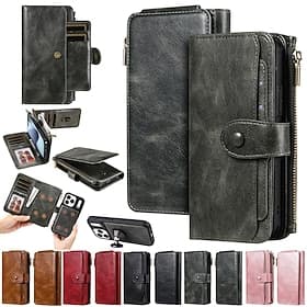téléphone Coque Pour iPhone 17 Pro Max 17 Air Étui Portefeuille Coque à Rabat Magnétique Support Emplacement Carte Rétro TPU faux cuir