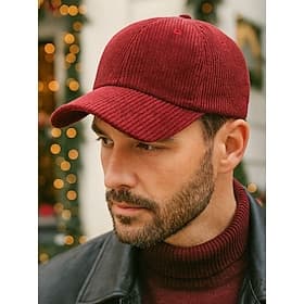 Casquette de baseball unisexe en velours côtelé – coupe élégante et confortable, idéale pour la mode de Noël et d'hiver, disponible en plusieurs couleurs