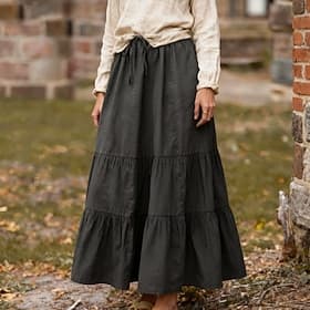 Rétro Vintage Médiéval Renaissance Longueur cheville Jupe Cottagecore Couleur Unie Déguisement Femmes Fantaisie Vacances LARP Foire de la Renaissance Adulte Ju