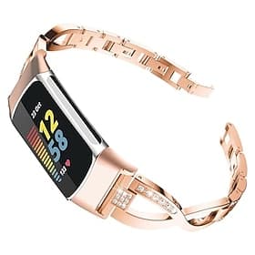 Smartklokkerem kompatibel med Fitbit Charge 6 / Fitbit Charge 5 strass-smartklokkerem glitter krystall bling diamant smykker armbånd erstatningsarmbånd for Fit