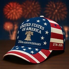 Homme Chapeau du 250e anniversaire des États-Unis Casquette de baseball Chapeau de Soleil Casquette Bleu Polyester Imprimé Patriotique Mode Occasionnel Rue Quo