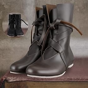 Retro Vintage Medieval Renaissance Shoes Flat Jazz Boots Turn Shoes Pirate Viking Ranger Elven Fancy Dress Men's Women's Unisex Celtic Pirate Halloween Masquer