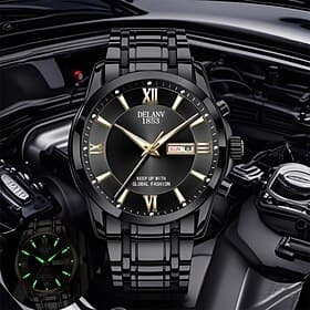 The New Roman Dial Deblve Fashionable And Trendy Alloy Strap Men'S Watch With Luminous Calendar And Day Display. It Is An Ideal Choice For A Simple And Casual