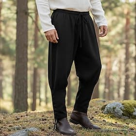 Retro Vintage Medieval 17th Century Masquerade Pirate Pants Knight Ritter Viking Crusader Outlander Ranger Drawstring Solid Color Fancy Dress Men's Pirate Fant