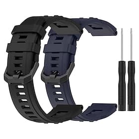2 Pack Smart Watch Band Compatible with Amazfit T-Rex Ultra Smartwatch Strap with Removal Tool Adjustable Classic Clasp Sport Band Replacement  Wristband