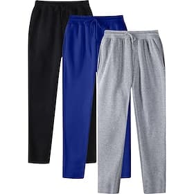 Men's Sweatpants Fleece Pants Trousers Straight Leg Sweatpants Open Bottom Sweatpants Drawstring Elastic Waist Multi-pack Plain Breathable Full Length Outdoor