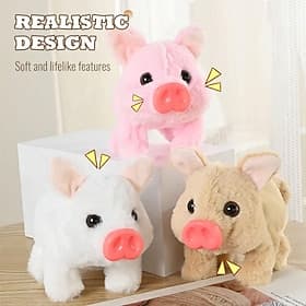 Elektrisches Schwein, realistisches Plüschspielzeug, laufendes, interaktives Schweinchen, krabbelndes, elektronisches Plüschschwein, das läuft, mit dem Schwanz