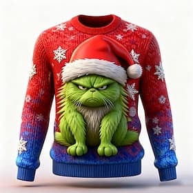 Ugly Christmas Sweater Men's 3D Print Cartoon Character Pullover Sweater Jumper Knitwear Crewneck Casual Vacation Daily Festival Keep Warm Long Sleeve Spring F
