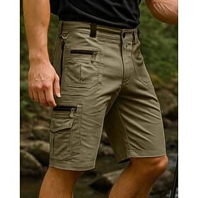 Herren Cargoshorts Wandershorts Sportshorts Sommer Außen Normale Passform Leicht Atmungsaktiv Caprihose Tasche Schwarz Armeegrün Baumwolle Tennis Golfspiel Lau