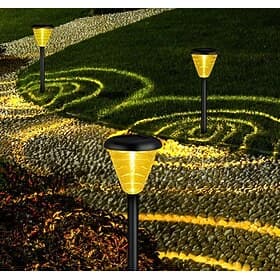 Solar Lights Outdoor Waterproof Solar Pathway Light with Warm/Colored Light, Auto On/Off Garden Lights Solar Powered Landscape Lighting for Yard Garden Walkway
