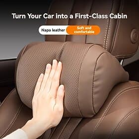 Auto-Kopfstützenkissen aus Kunstleder – ultraweiche, ergonomische Nackenstütze ohne Druck, atmungsaktives Ganzjahresdesign, passend für die meisten Fahrzeuge,