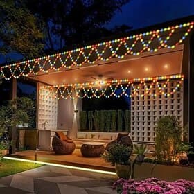 LED Solar Outdoor Eaves String Lights 4m 138LED Waterproof Lights USB or Battery Powered  Wedding Holiday Garden Balcony Fence Porch Yard Decoration Lights