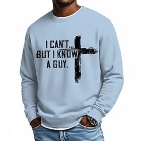 Men's Jesus Faith Sweatshirt Fashion Daily Casual Long Sleeve Crew Neck Home Streetwear Sports Outdoor Blue Light Blue Black Yellow Red Crewneck 3D All Seasons