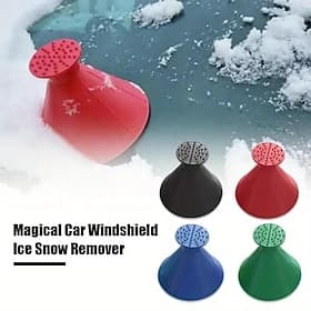 Ensemble de 4 grattoirs à neige pour pare-brise de voiture – pelle à glace magique, pelle à neige ronde en plastique pour voiture, outil de déneigement, access