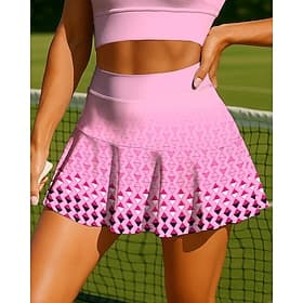 Per donna Animale Leopardo Gonna casual Gonne da tennis Patchwork Tasca 2 in 1 UPF50 Resistente ai Raggi UV Multistrato Protezione UV Pallavolo Tennis Badminto