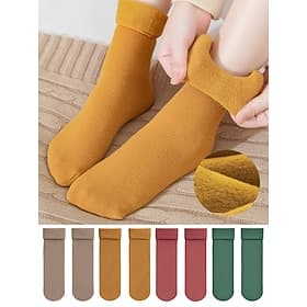 Women's Thickened Thermal Socks - 4-Pair Set, Soft and Warm, Perfect for Winter, Cold Weather and Holiday Gifting