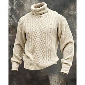 Men's Sweater Pullover Sweater Jumper Knit Sweater Ribbed Knit Regular Tops Knitted Plain Turtleneck Fashion Streetwear Casual Daily Wear Clothing Apparel Fall