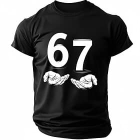 Men's Graphic Hand 67 T Shirt Funny T Shirts Short Sleeve Shirt Short Sleeve T shirt 3D Print Crew Neck Shirt Fashion Designer Basic Daily Vacation Street Blue