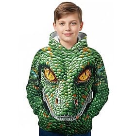 Boys' 3D Graphic Animal Dinosaur Hoodie Pullover Long Sleeve 3D Print Spring Fall Sports Fashion Streetwear Kids 4-12 Years Hooded Outdoor Casual Daily Regular