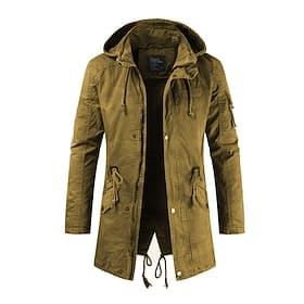 Men's Winter Coat Windbreaker Casual Jacket Trench Coat Business Casual Winter Thermal Warm Windbreaker Outerwear Clothing Apparel Classic