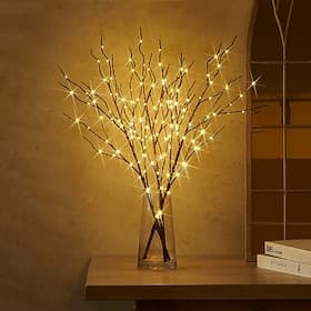 Lighted Branches Battery Operated, Fairy Lights, Willow Branch Lights for Home Bedroom Fireplace  Holiday Decoration Indoor Outdoor Use (Vase Excluded)