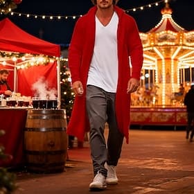 Men's Sweater Cardigan Sweater Fall Sweater Ribbed Knit Long Tops Buttons Knitted Plain Lapel Fashion Warm Ups Casual Daily Wear Clothing Apparel Fall  Winter