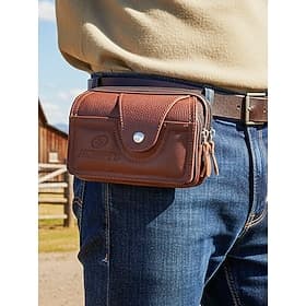 Sac banane portefeuille en cuir pour homme – cuir véritable, coloris noir et marron, design tendance et pratique pour un usage quotidien
