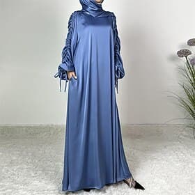 Damen Langes Kleid Maxikleid Schwingkleid Elegant Vintage Mode Täglich Outdoor Ausgehen Lässiger Schnitt Einfach Langarm Rundhalsausschnitt Champagner Armeegrü