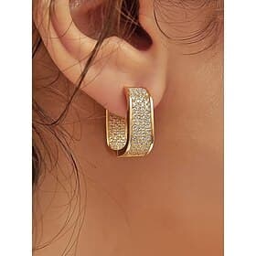 Women's Alloy Zirconia Hoop Earrings - Available in Multiple Colors, Elegant Design for Casual and Formal Occasions