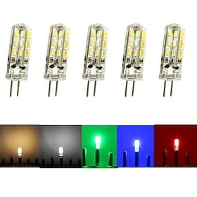 G4 LED Bulb 1.5W Equivalent 10W 3000K Warm White/Red/Blue/Green T3 Halogen Bulb Replacement Landscape Bulbs  DC 12V Led Lights G4 Bi-Pin Base  10 Pcs