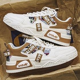 Men's White Sporty Sneakers  Trendy Fashion Design with Logo Detailing  Comfortable and Stylish Sneakers for Sports, Casual Wear and Outdoor Activities