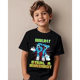 Cotone Bambini Ragazzi Nero Grafico Gergo divertente 67 Maglietta Blusa Girocollo Manica Corta All'aperto Abbigliamento Quotidiano Moda Streetwear Designer Sta