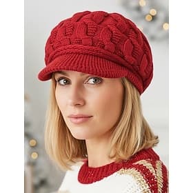 Women's Acrylic Knit Hat with Fleece Lining, Multiple Colors, Cozy and Stylish for Christmas and Winter Activities