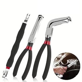 3pcs Professional Automotive Electrical Connector Separator  Disconnection Pliers Set with 60 Degree Angled  Straight Jaw Design, Wire Removal Tool, Heavy-Duty