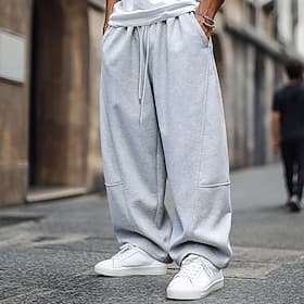 Homme Joggings Pantalon en polaire Pantalon Jogger Pantalons Cordon de serrage Taille Élastique Multi-poches Couleur Unie Confort Extérieur Longueur complète O