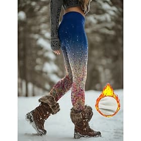 Femmes leggings doublés en polaire Leggings ancien Style Ethnique Ethnique Longueur complète Taille haute Graphique Formes Géométriques Abstrait Impression 3D