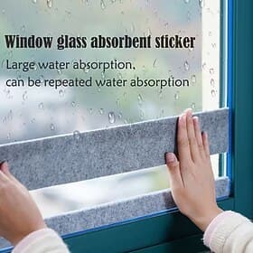Window Anti-Condensation Felt Strip, 1.57 × 118.11 Self-Adhesive Winter Window Sill Decal, Easy-to-Install and Clean Felt Pad for Doors and Windows