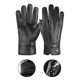 Gants en cuir de mouton pour homme - imperméables, doublés polaire pour plus de chaleur, élégants et pratiques pour l'hiver en extérieur