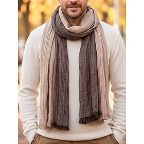 Men's Cotton Linen Scarf – Soft, Lightweight Material, Available in Multiple Colors – Ideal for Casual  Outdoor Wear