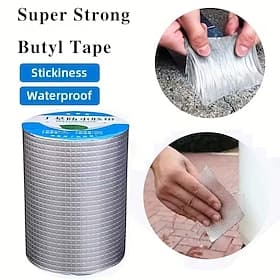 5m Butyl Waterproof Sealant Tape for Leak Prevention, Multi-Purpose Repair of Windows and Metal Roofs, Suitable for Roofing, Wall Cracks, Flashing, Drainage Gu