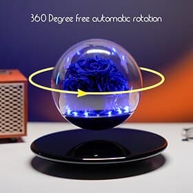 Magnetic Levitation Eternal Rose Glass Cover for LED Lights with Touch Control Lights Eternal Floating Flower Lights Suitable for Valentine's Day Anniversaries