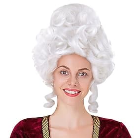 Ladies 18th Century Colonial Wig Victorian Marie Antoinette Queen Cosplay  Curly Wave Hair with Cap