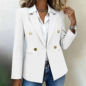 Per donna Cappotto Invernale Blazer Caldo Confortevole Tasca Bottoni Elegante Moda Quotidiano Classico Tinta unica Formale All'aperto Vacanza Casa Regolare Bav