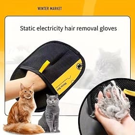 2pcs Pet Hair Remover Gloves Reusable Washable Cat  Dog Fur Removal Tool for Furniture, Clothes, Carpet, Car Seats Deep Cleaning