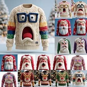 Ugly Christmas Sweater Men's Graphic 3D Print Pullover Sweater Jumper Knitwear Crewneck Casual Vacation Daily Festival 3D Print Keep Warm Long Sleeve Spring Fa