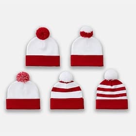 Men's Unisex Beanie / Slouchy Knitted Hat Winter Beanie White Cream Knit Knitting Cute Casual Daily Outdoor Holiday Striped Thermal Warm