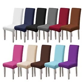 Solid Color Stretch Dining Chair Covers, Universal Spandex Slipcovers for Kitchen  Hotel