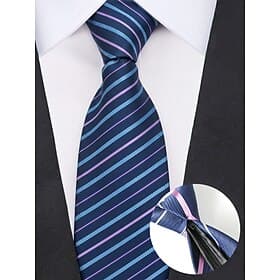 Herrenkrawatte mit Reißverschluss, vorgebundene Krawatte aus Polyester mit verdecktem Reißverschluss, klassischer gestreifter Business-Stil, in verschiedenen F